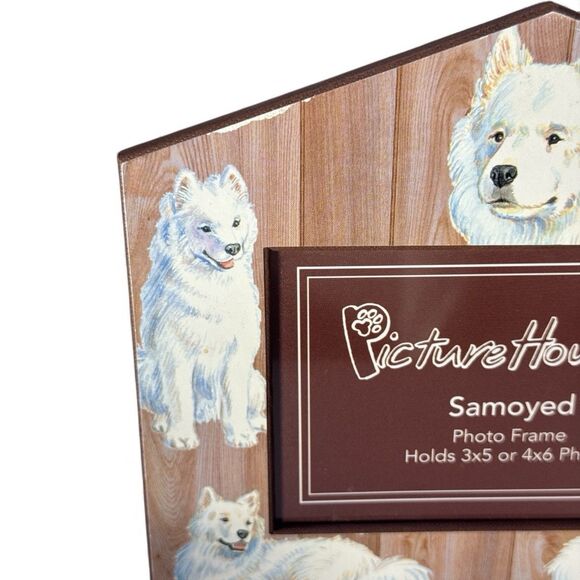 Dog House Picture Hound Frame Samoyed Holds 3x5 Or 4x6 Print - Picture 2 of 3